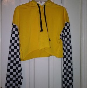 Long sleeved, thin, cropped hoodie